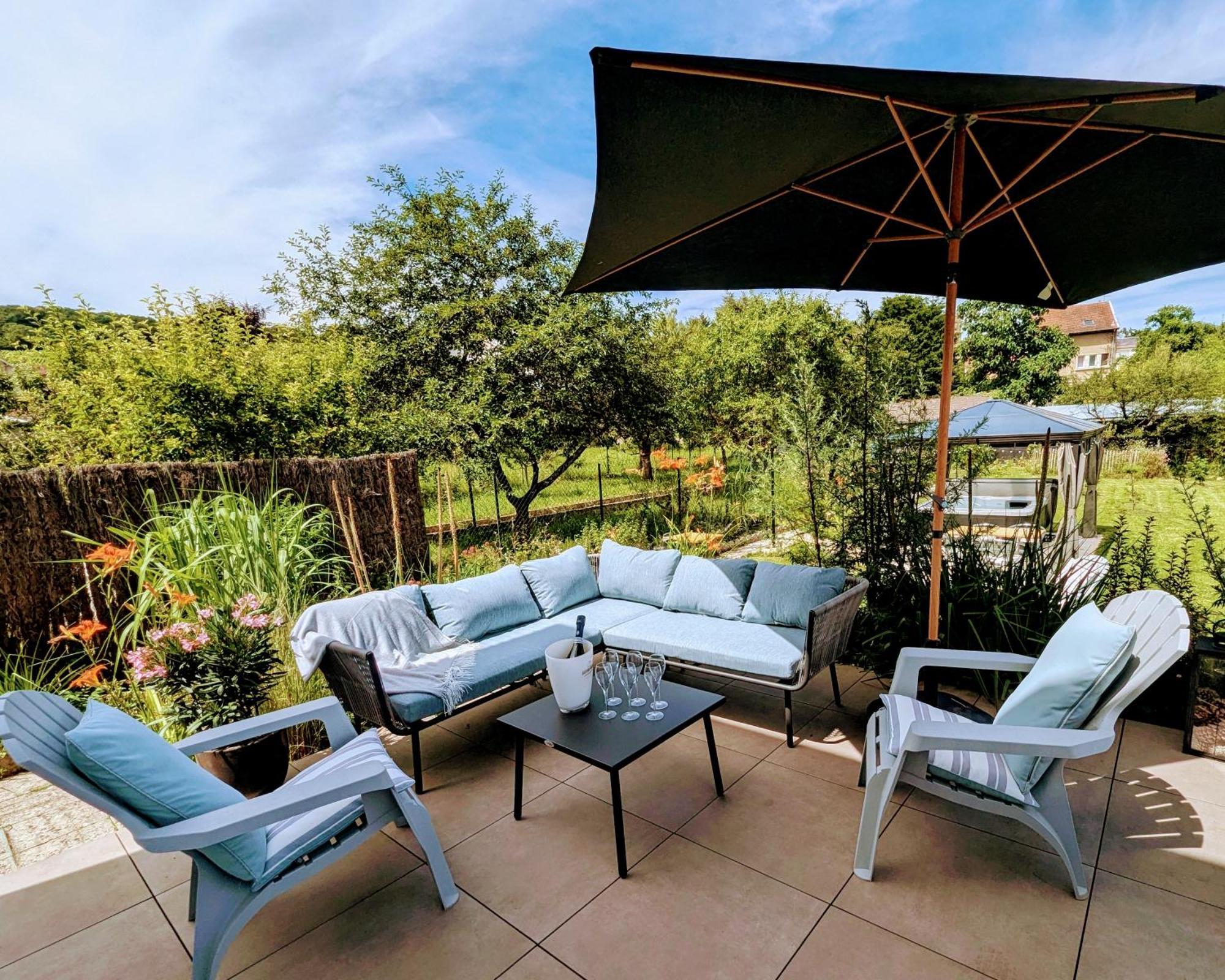 Le Cemarose: Spa, Jardin, Terrasse Et Jolie Vue Au Coeur D'Épernay Exteriör bild